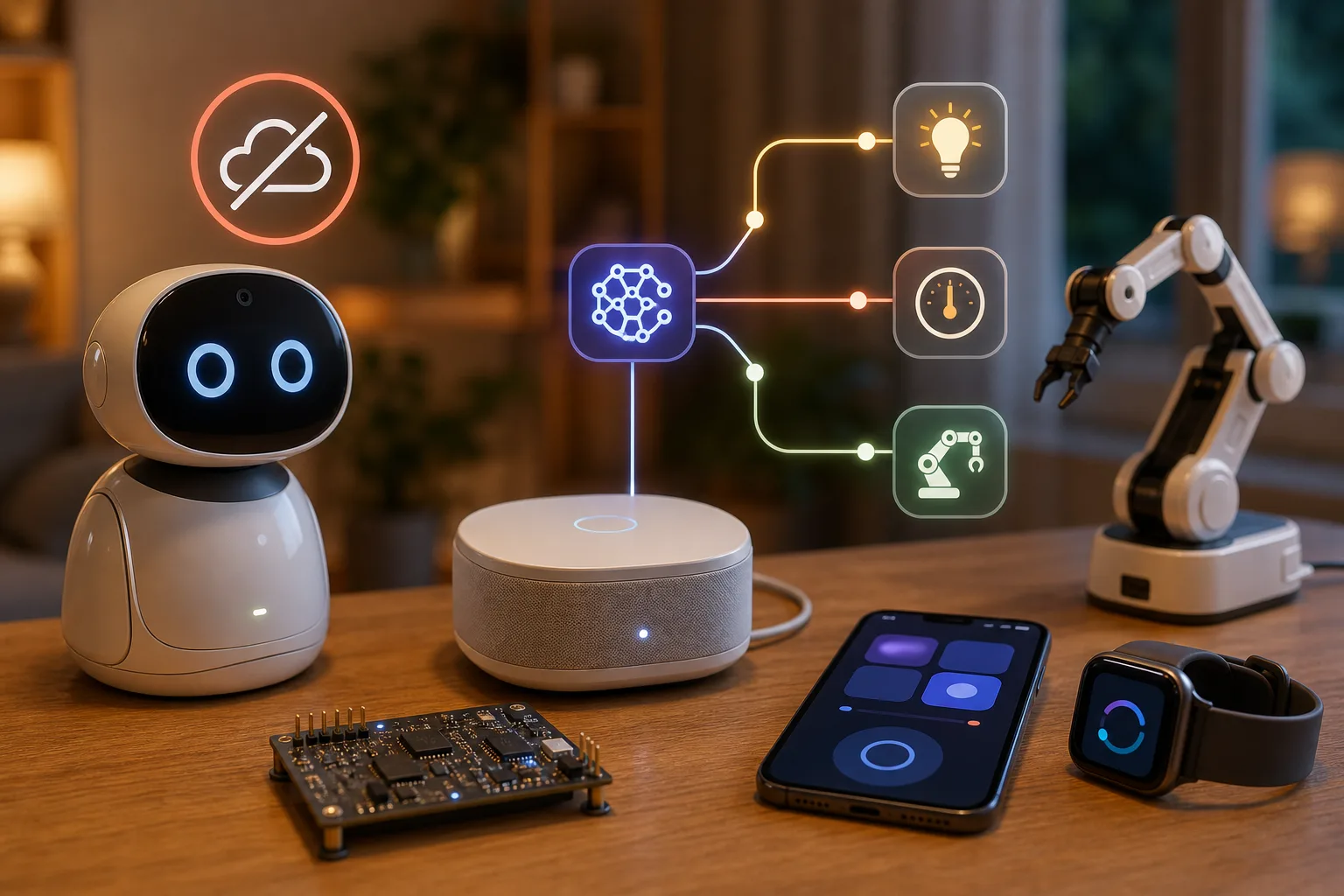 Lokaler KI-Hub koordiniert einen Heimroboter, ein Telefon, ein Wearable und Smart-Home-Werkzeuge ohne Cloud-Zugriff