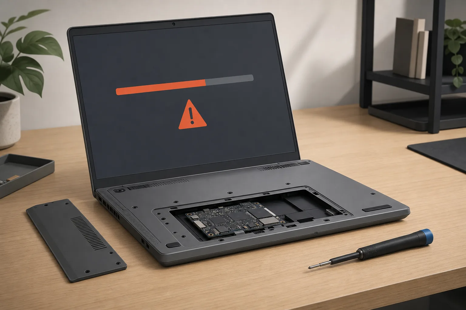 Modularny laptop z zatrzymaną aktualizacją firmware i narzędziami