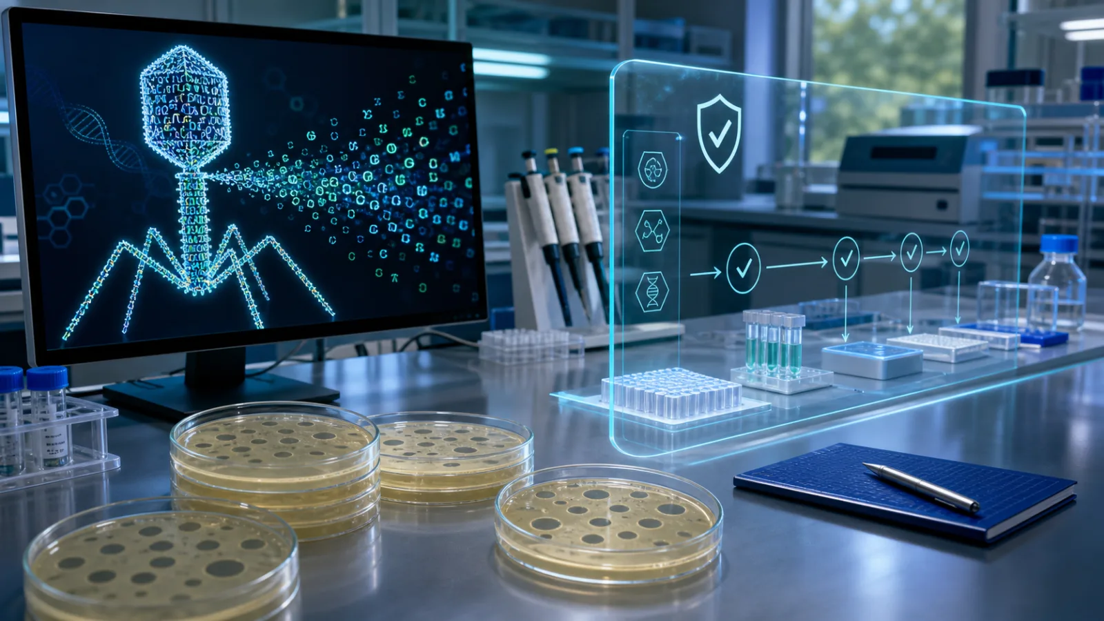 Bactériophages conçus par AI sur des boîtes d’E. coli avec contrôle de sécurité pour la synthèse d’ADN