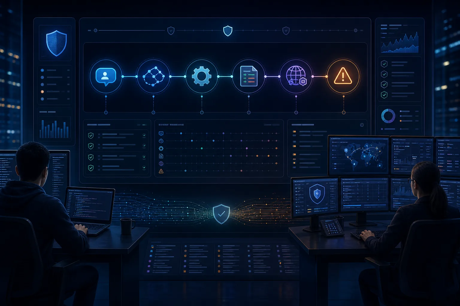 Panel de seguridad que sigue acciones de agentes de programación con IA