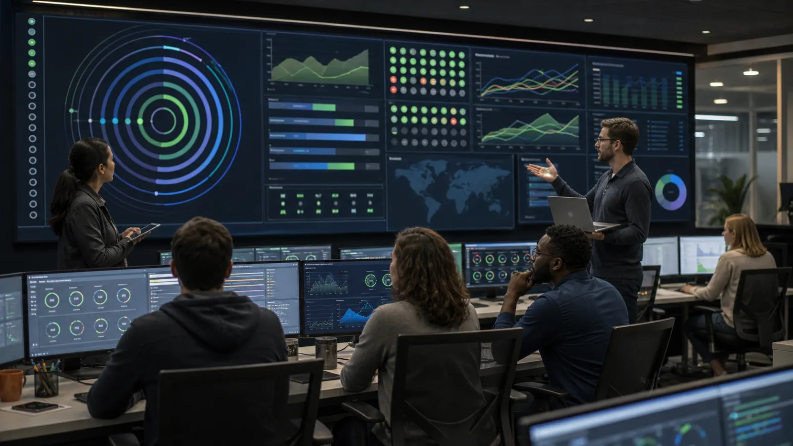 Staged software rollout control room