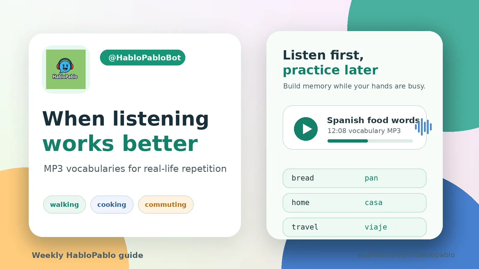 HabloPablo guide: MP3 vocabularies for real-life repetition