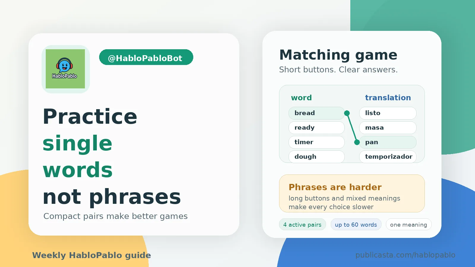 HabloPablo guide: why word practice works better with single words