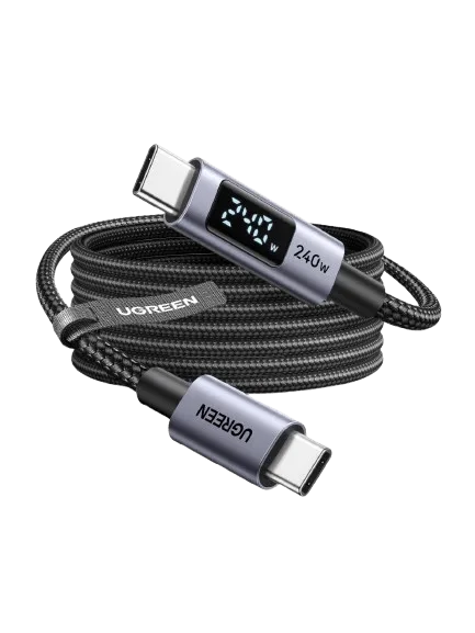 صورة رسمية لكابل USB-C مع شاشة قدرة مدمجة