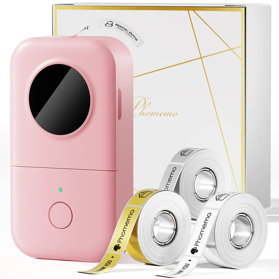 Étiqueteuse thermique Bluetooth compacte réelle avec une étiquette imprimée