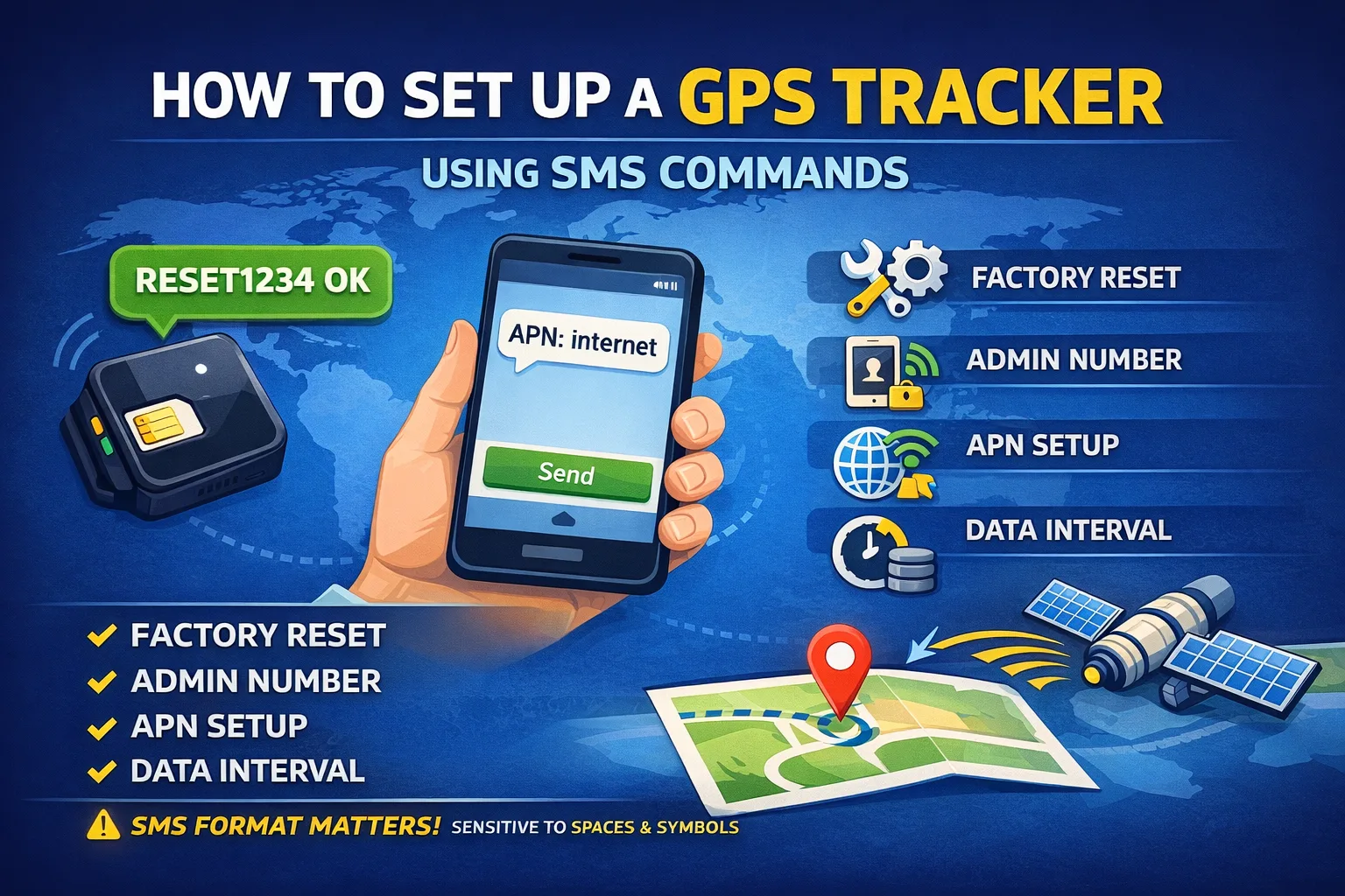 Set up GPS Tracksr using SMS
