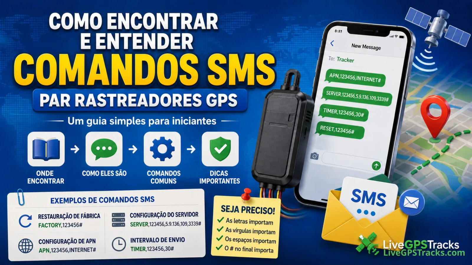 SMS commands understanding pt-BR