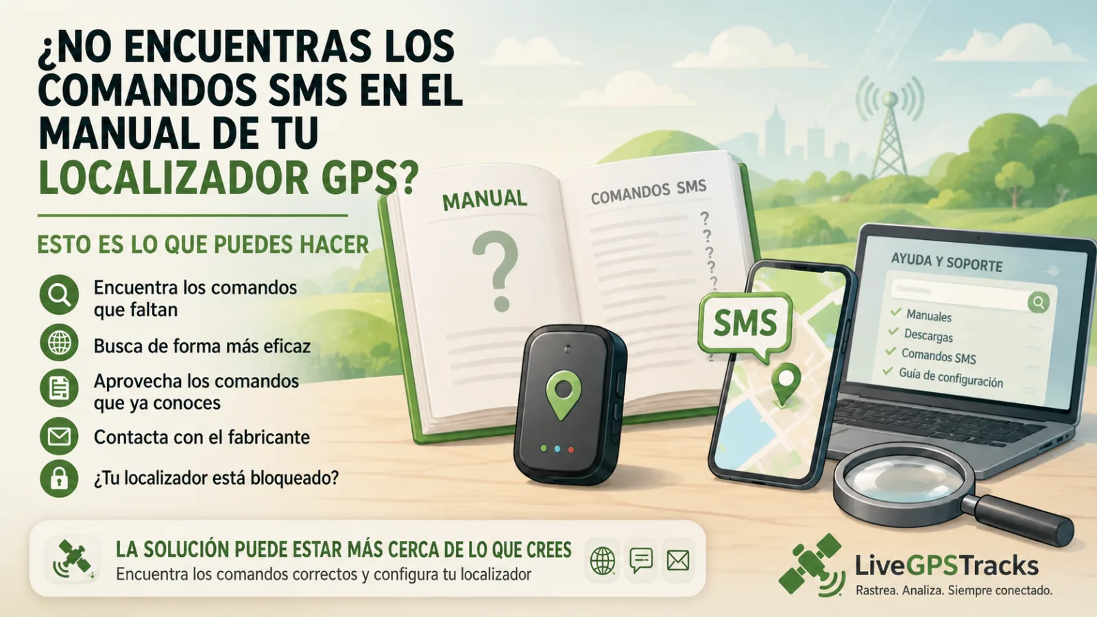 Qué hacer si el manual de tu localizador GPS no incluye comandos SMS