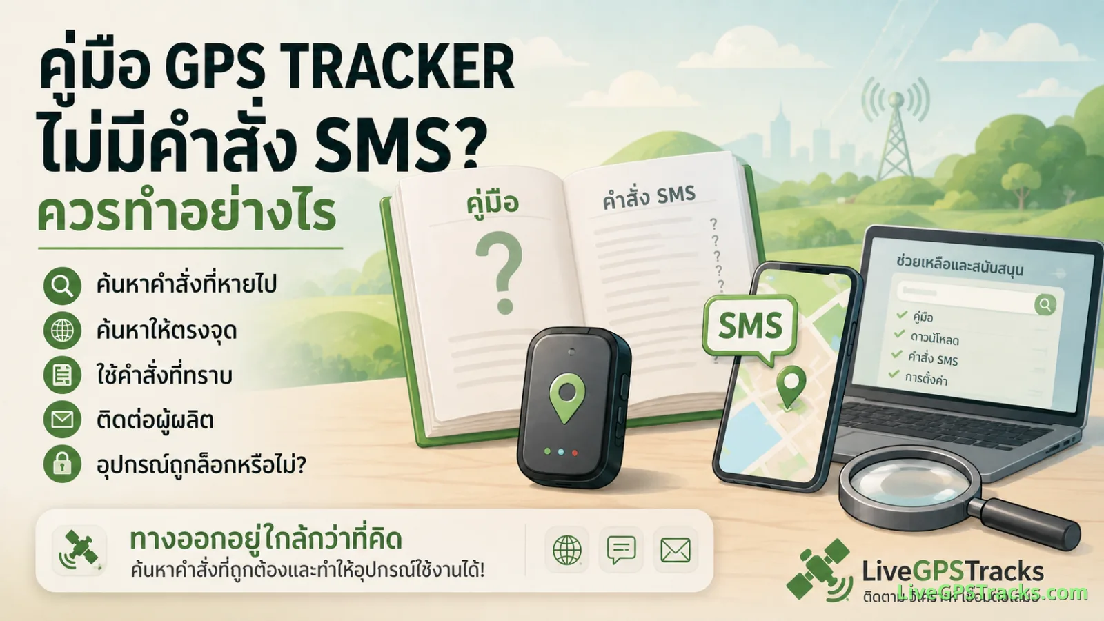 วิธีรับมือเมื่อคู่มือเครื่องติดตาม GPS ไม่มีคำสั่ง SMS