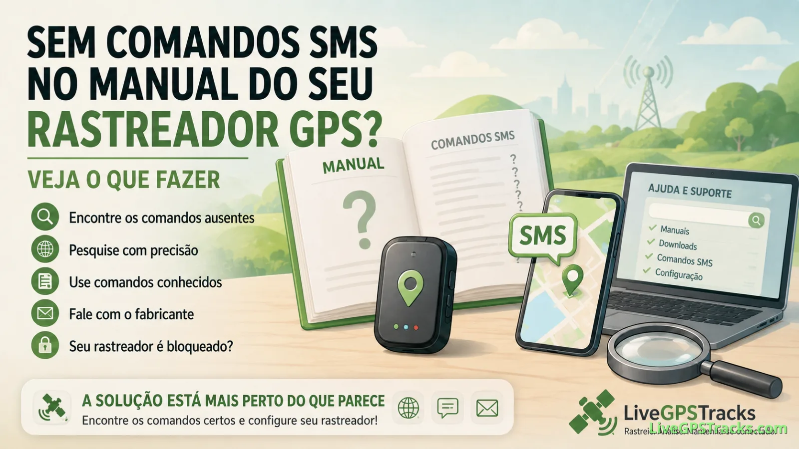 O que fazer quando o manual do rastreador GPS não tem comandos SMS
