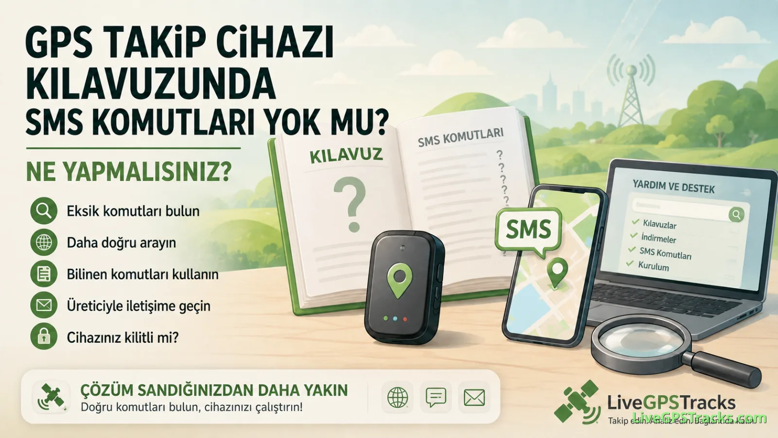 GPS takip cihazı kılavuzunda SMS komutları yoksa yapılacaklar