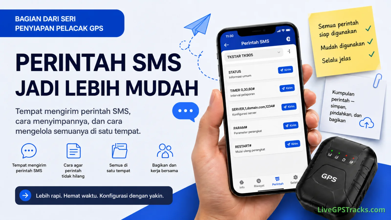 📡 Tempat memasukkan perintah SMS pelacak GPS agar tidak hilang