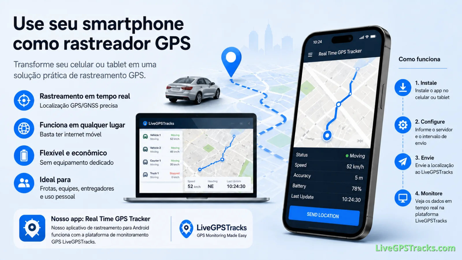 Dá para usar smartphone ou tablet como rastreador GPS?
