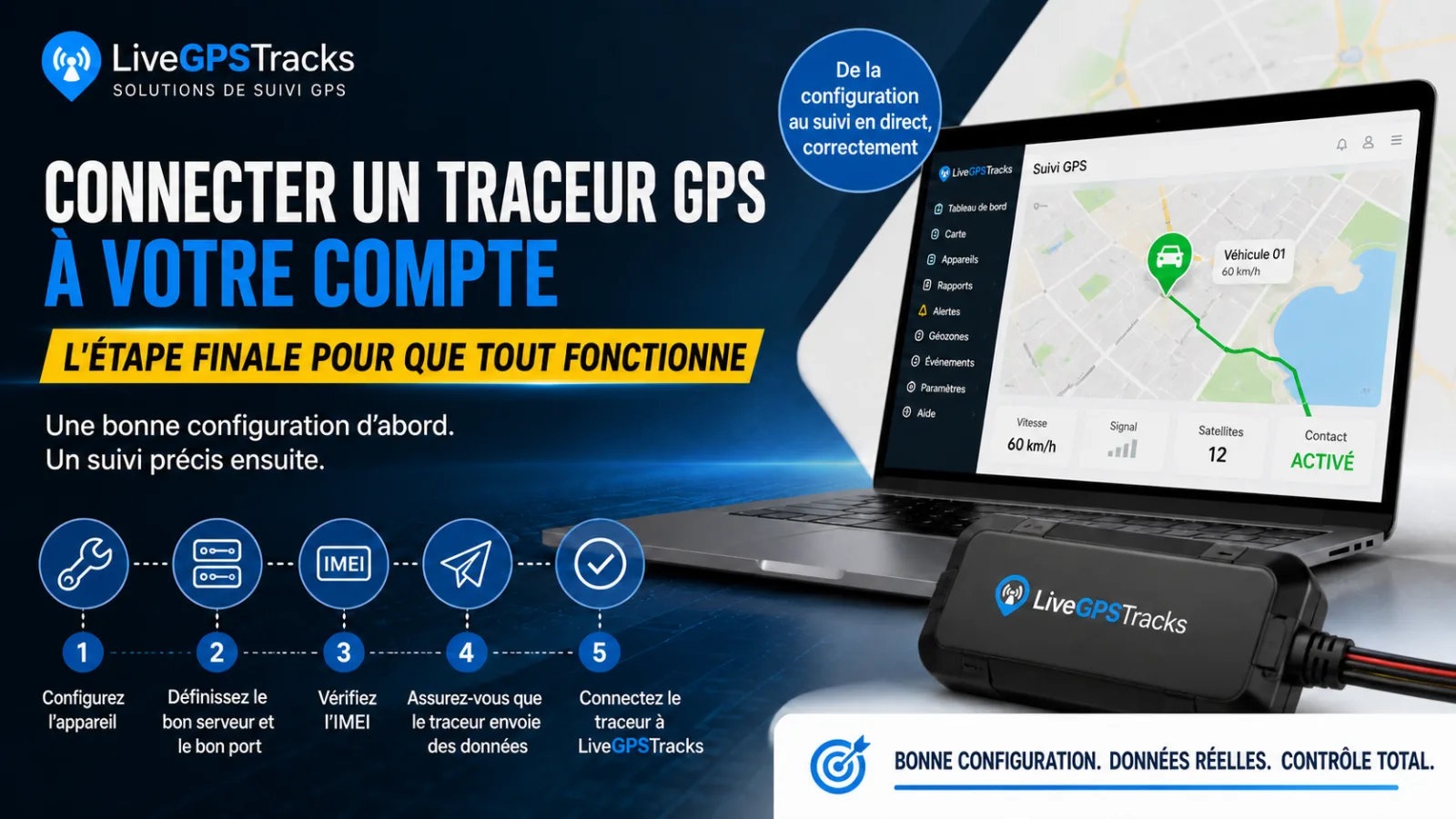 Connecter un traceur GPS à votre compte LiveGPSTracks après sa configuration