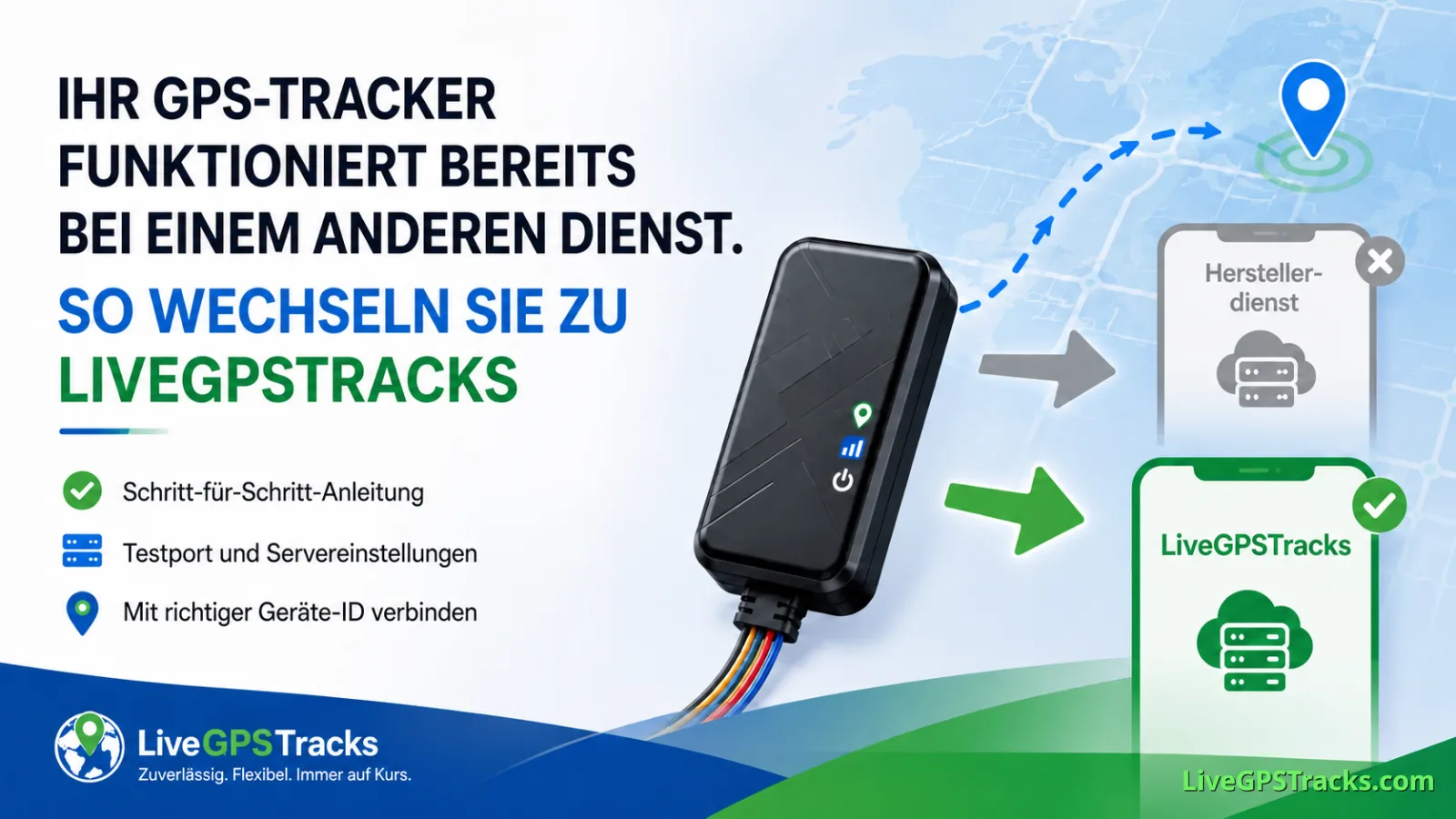 GPS-Tracker zu LiveGPSTracks wechseln