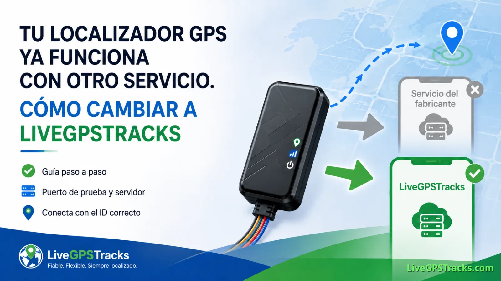 Cambiar un localizador GPS a LiveGPSTracks