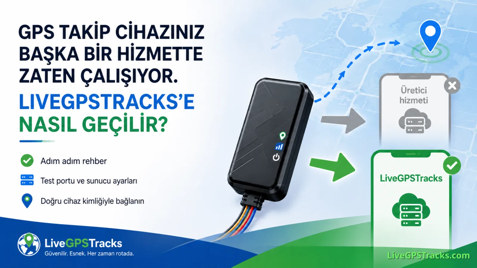 GPS takip cihazını LiveGPSTracks’e geçirme