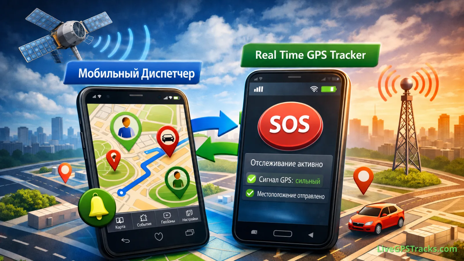 Real Time GPS Tracker и Мобильный Диспетчер