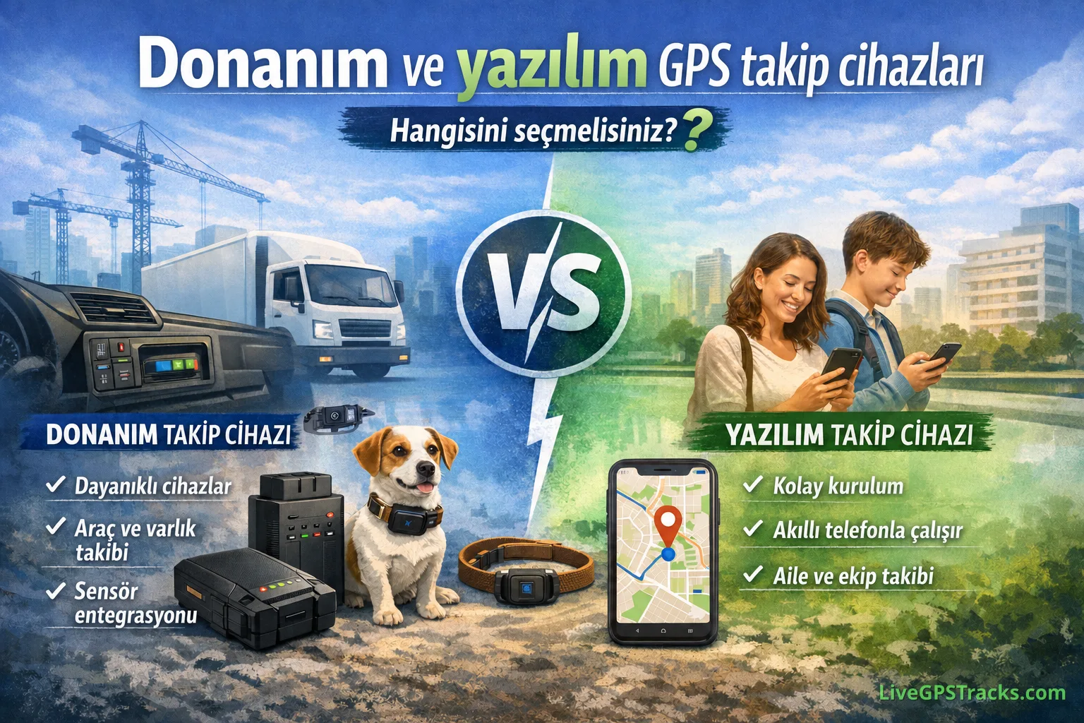 Donanım ve yazılım GPS takip cihazları