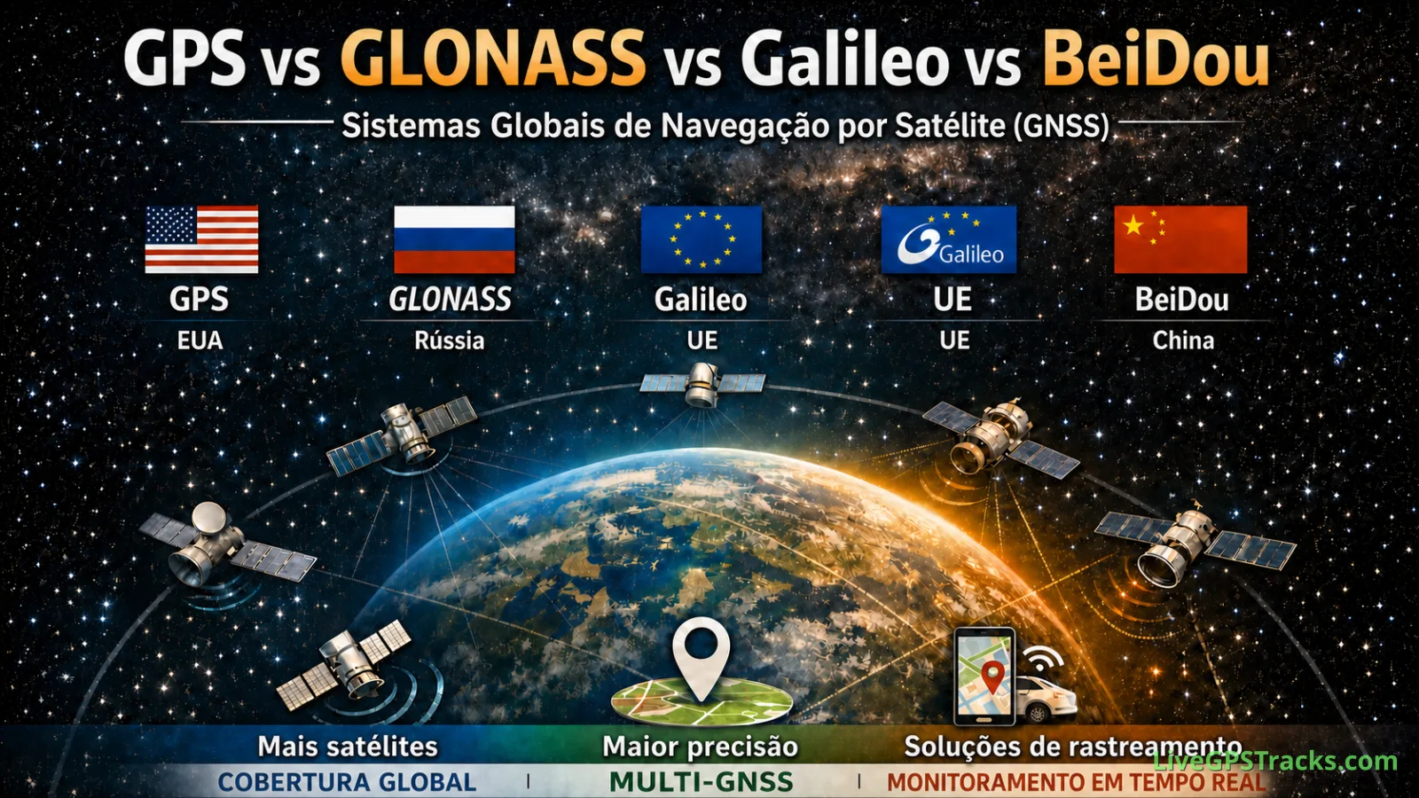 Comparação entre GPS, GLONASS, Galileo e BeiDou