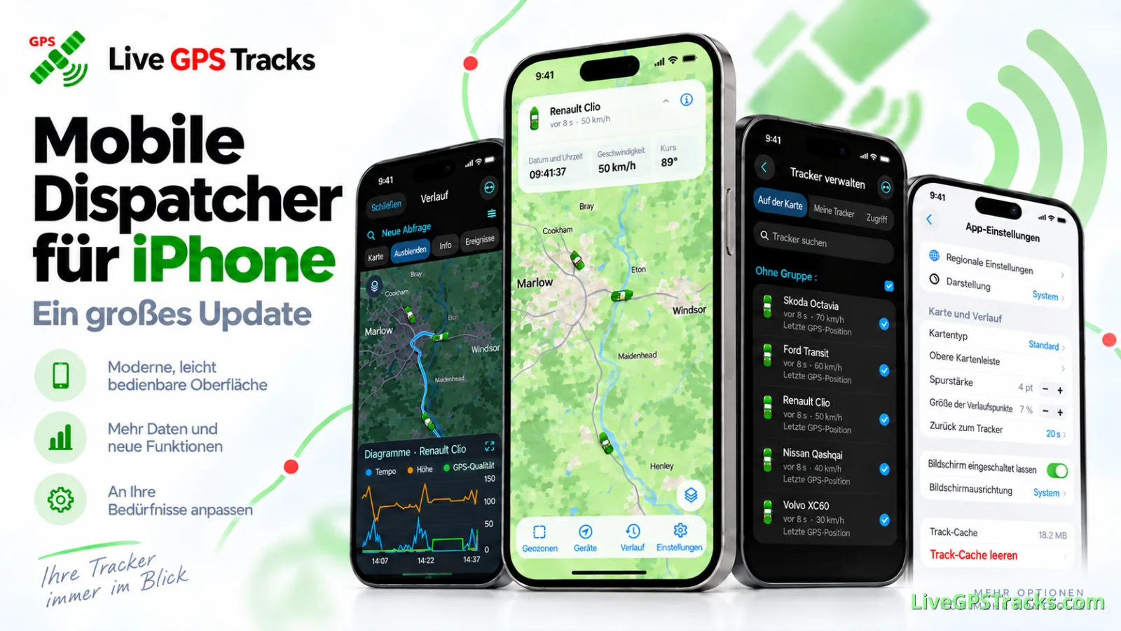 Mobile Dispatcher für iPhone: neue Oberfläche und GPS-Funktionen