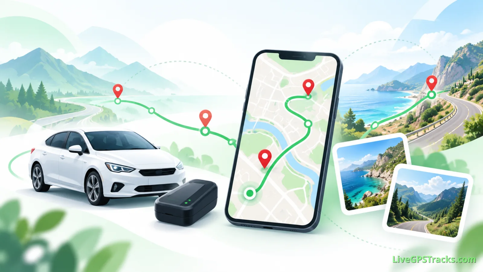 GPS‑маршрут среди гор и побережья