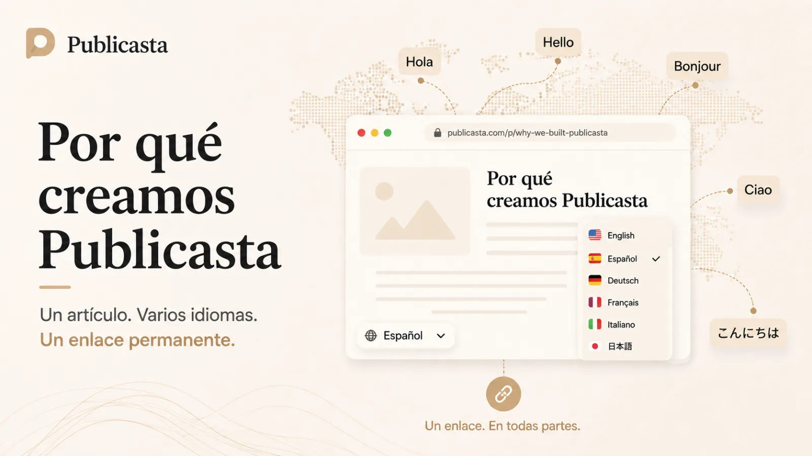 Por qué creamos Publicasta: un artículo, varios idiomas y un enlace permanente