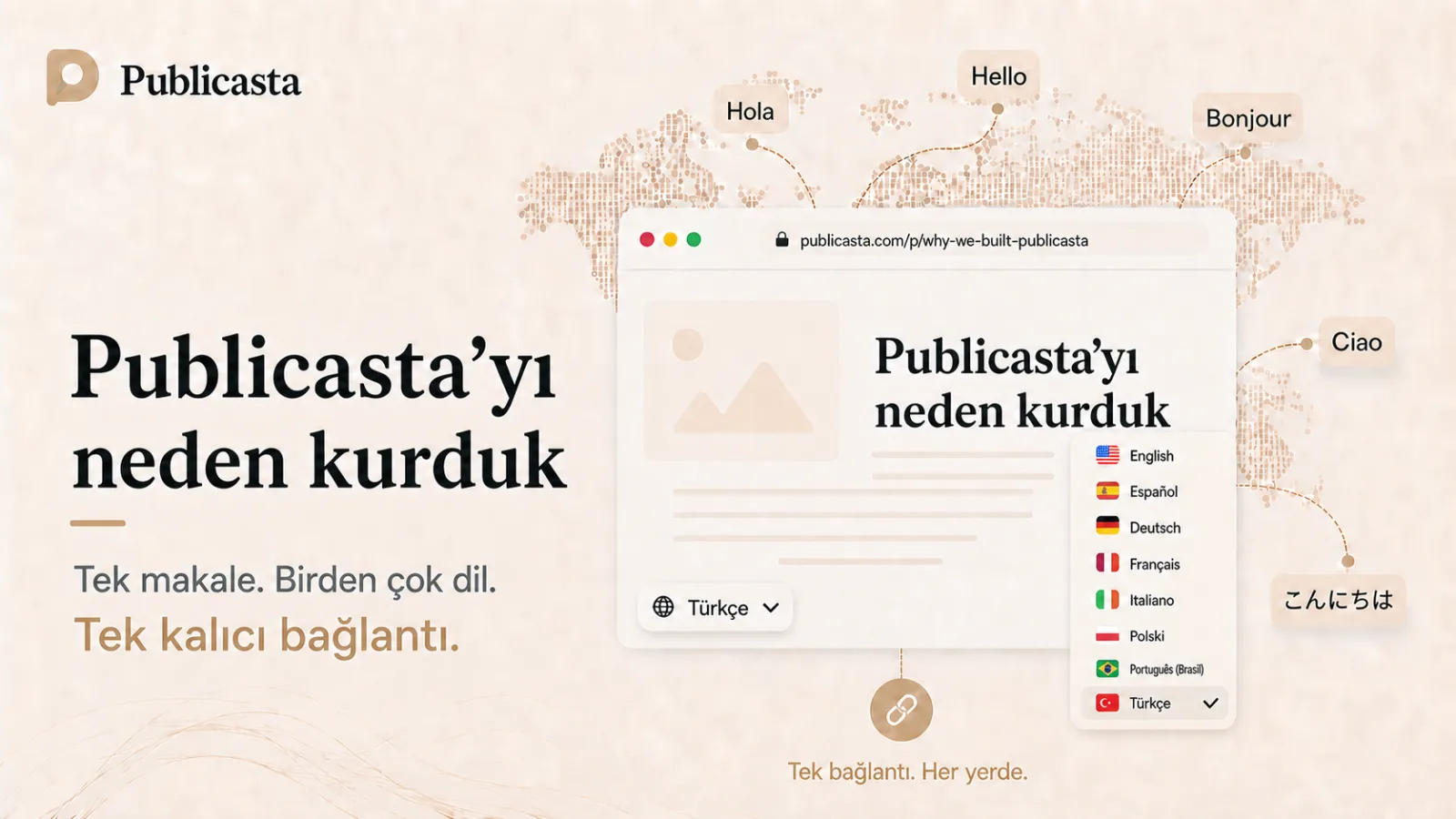 Publicasta’yı neden kurduk: tek makale, birden çok dil ve tek kalıcı bağlantı