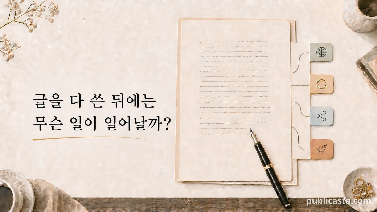 글을 다 쓴 뒤에 시작되는 발행 작업