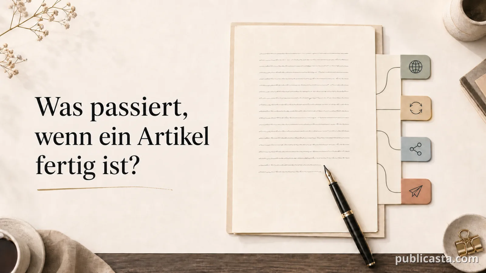 Was nach der Fertigstellung eines Artikels passiert
