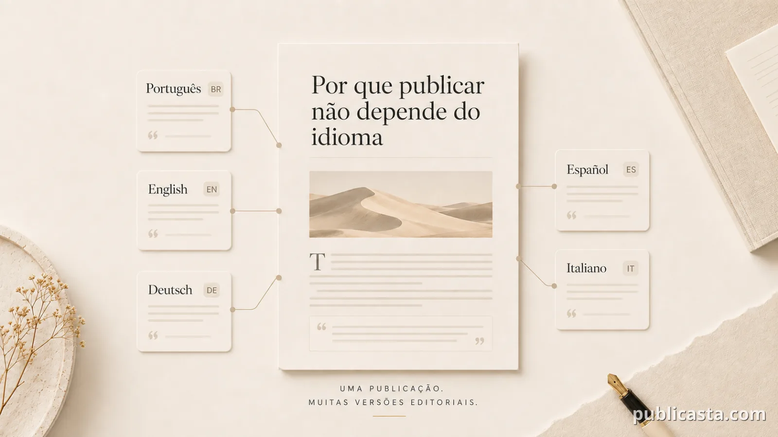 Uma publicação em vários idiomas