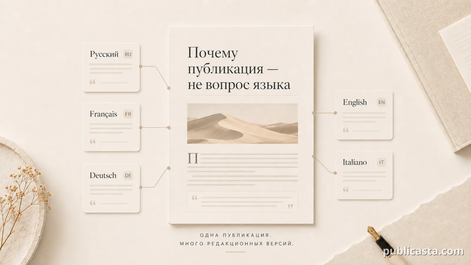 Одна публикация на разных языках