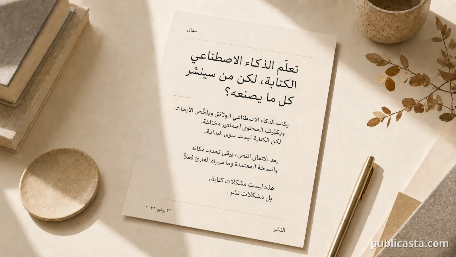غلاف تحريري عربي عن الذكاء الاصطناعي ومستقبل النشر