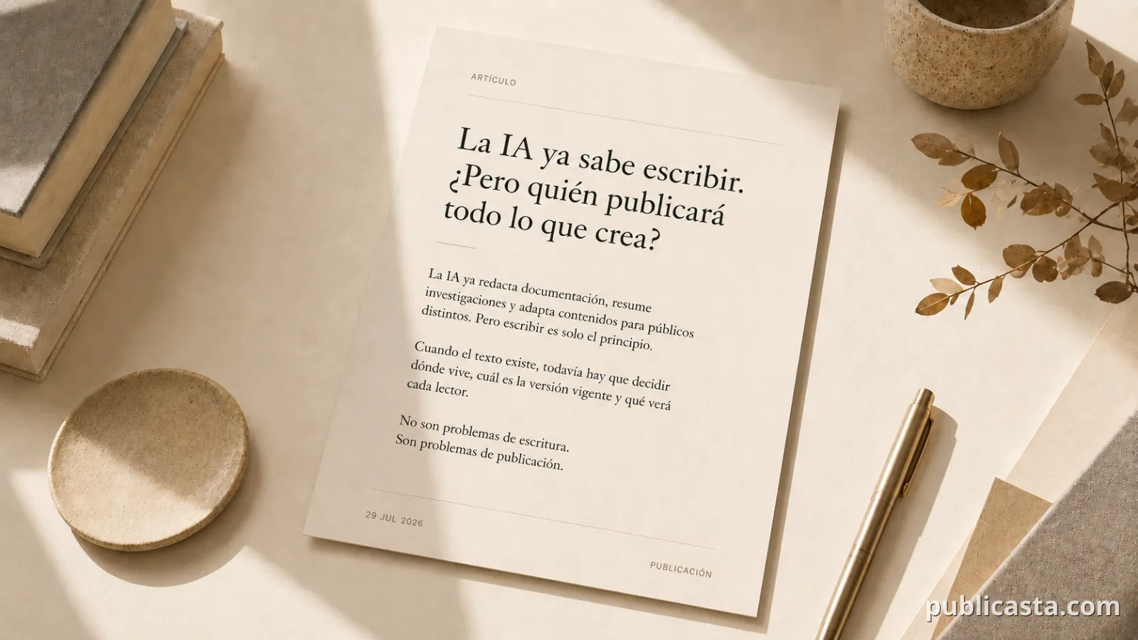 Portada editorial en español sobre la IA y el futuro de la publicación