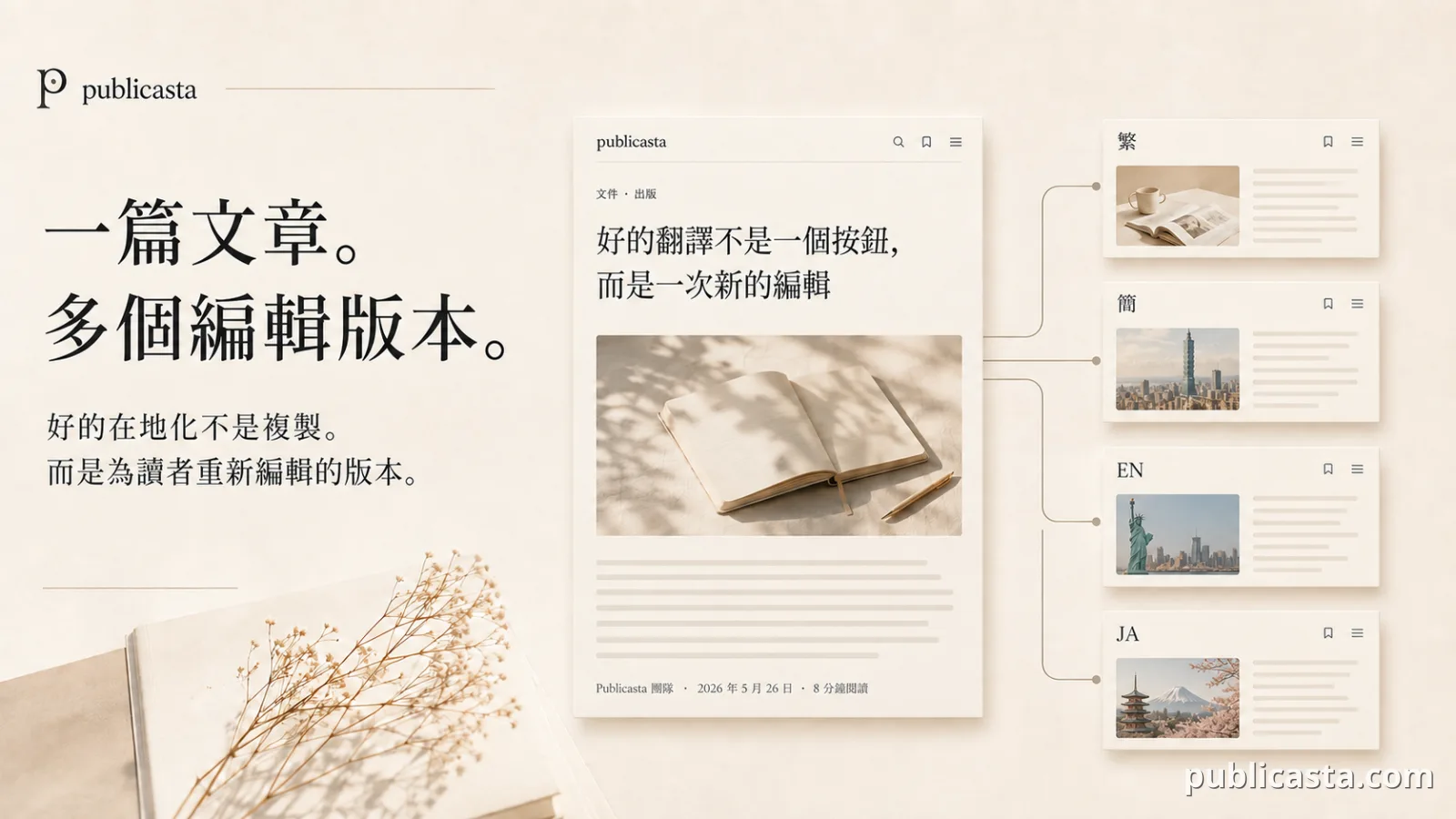 一篇文章，多個編輯版本