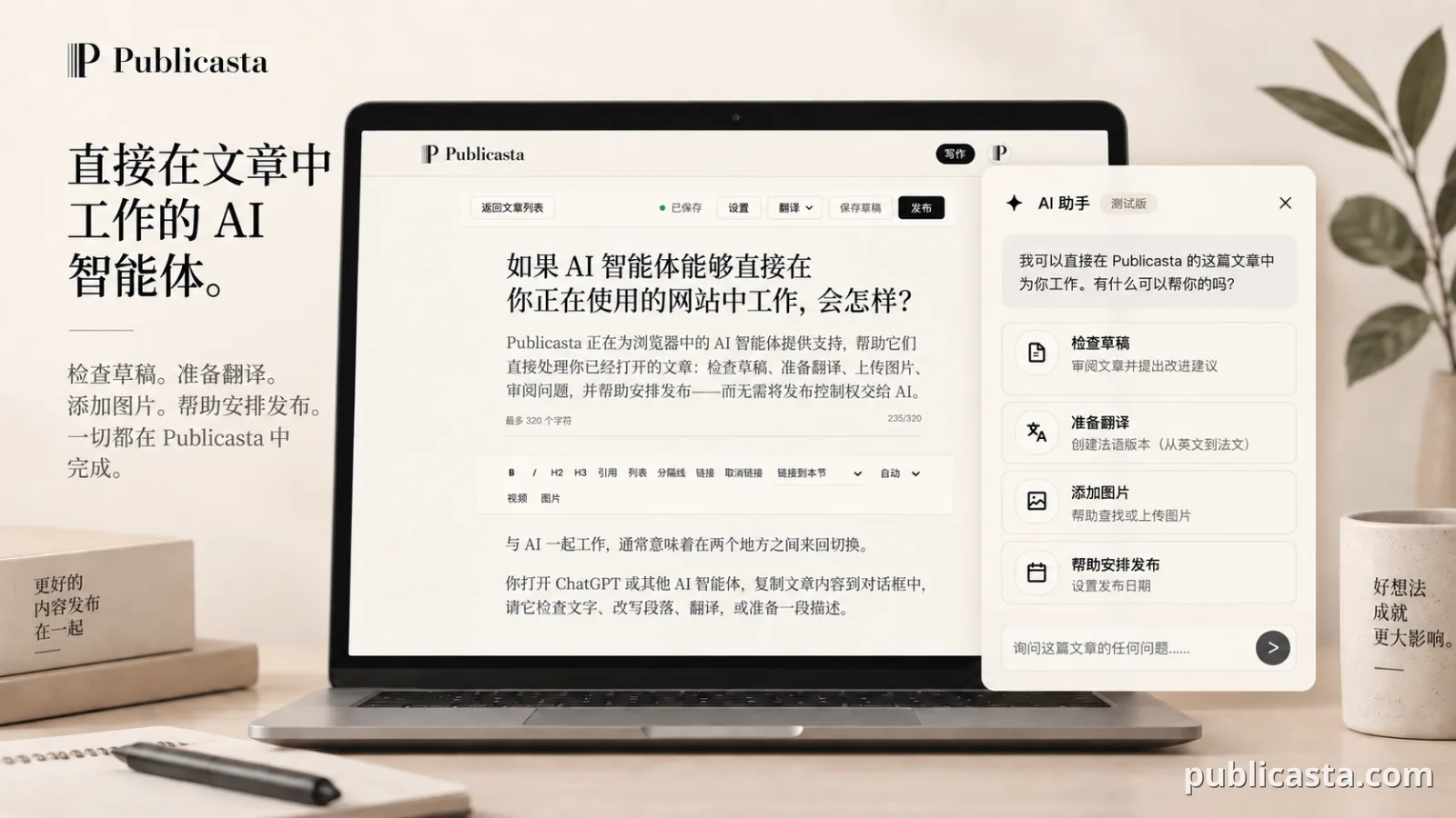 封面：AI 智能体在 Publicasta 中工作