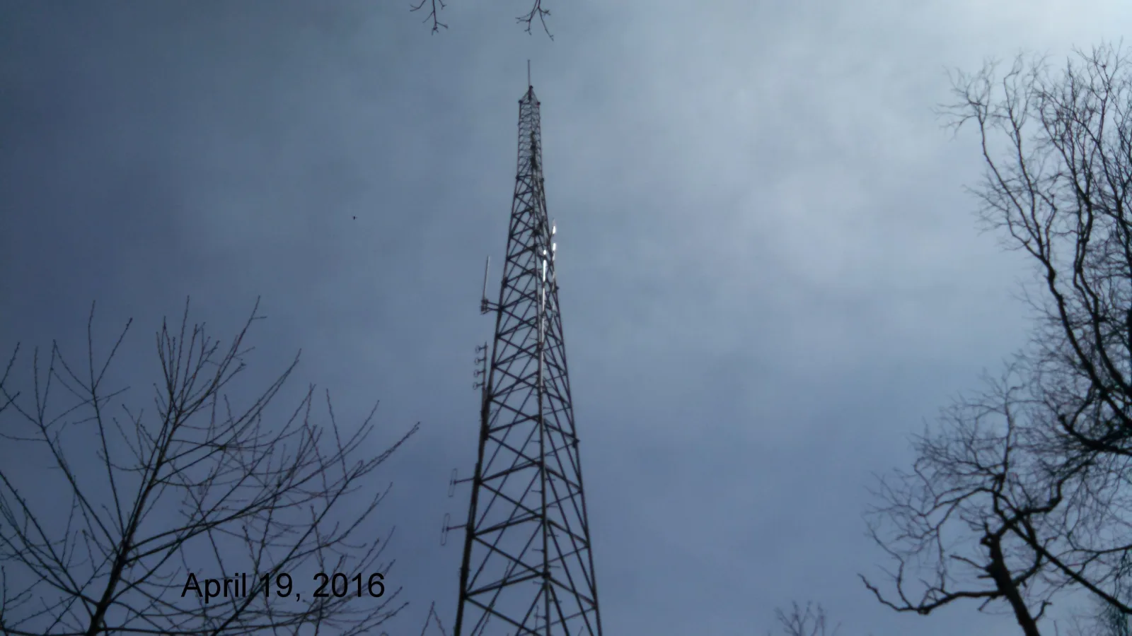 Amateur radio tower on a mountain peak