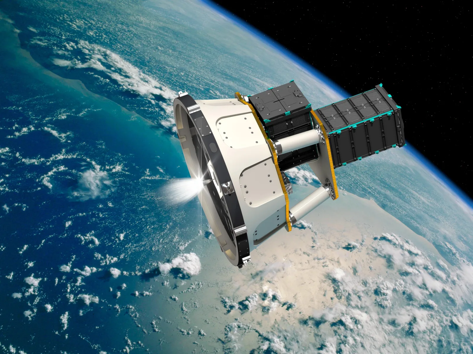 Celeste IOD-1 and IOD-2 in orbit, artist's view