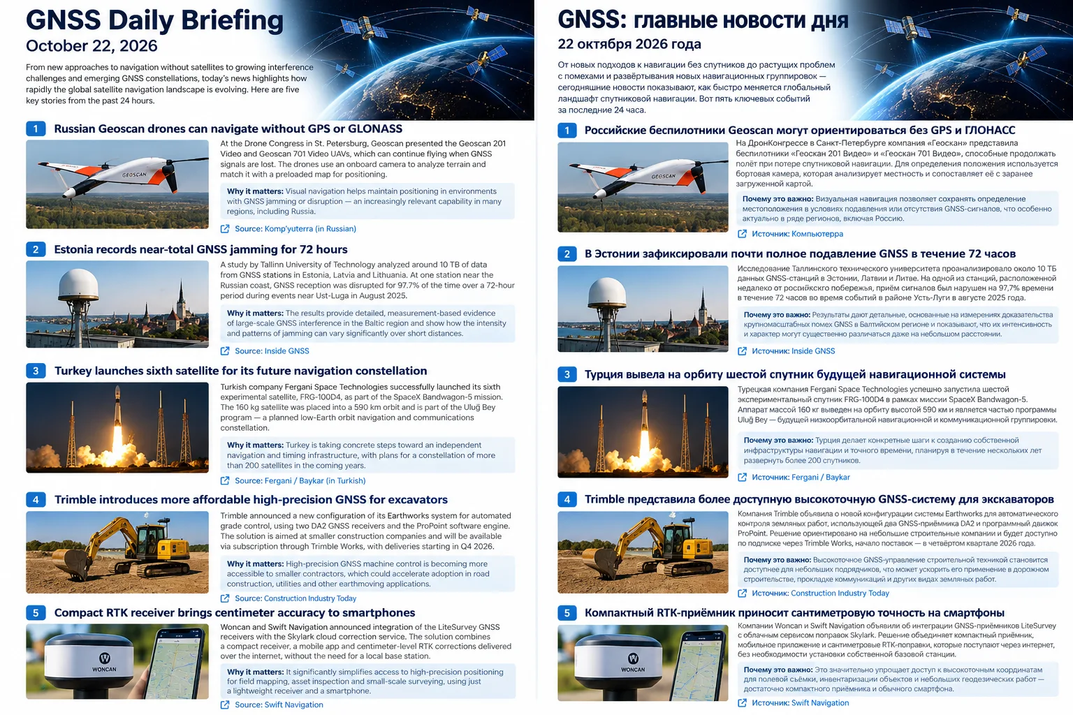 GNSS Daily Briefing editorial overview for October 22, 2026